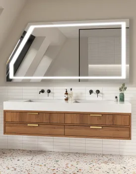 Dachboden Spiegel  LED LUTA