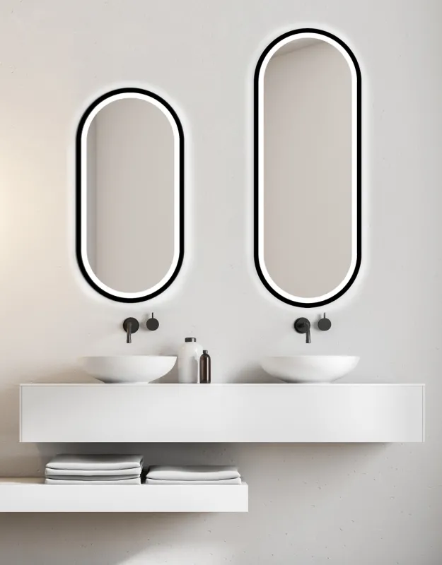  Spiegel Koria LED Schwarz 40x60 cm