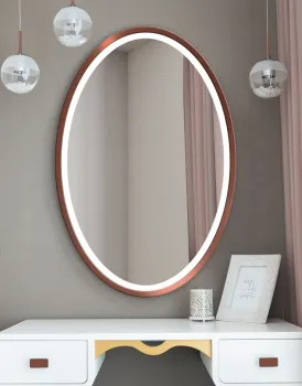 Spiegel LED OVAL Kupfer