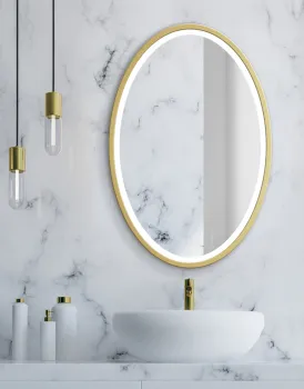 Spiegel LED OVAL Gold